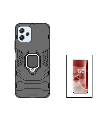 Kit Película Hydrogel Full Cover Frente + Capa 3X1 Military Defender para Xiaomi Redmi 12 5G - Preto