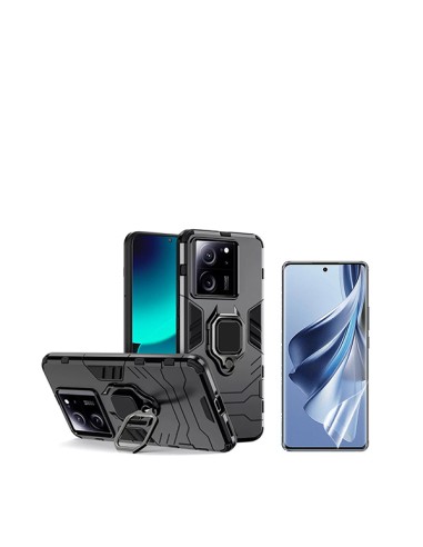 Kit Película Hydrogel Full Cover Frente + Capa 3X1 Military Defender Phonecare para Xiaomi 13T - Preto
