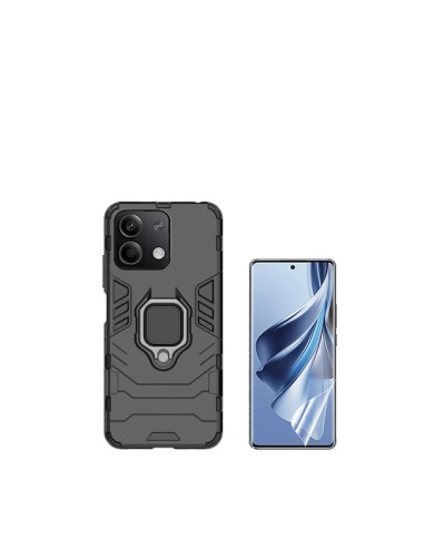 Kit Película Hydrogel Full Cover Frente + Capa 3X1 Military Defender Phonecare para Xiaomi Redmi Note 13 Pro - Preto