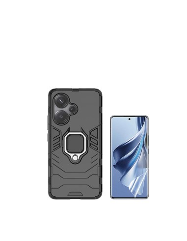 Kit Película Hydrogel Full Cover Frente + Capa 3X1 Military Defender Phonecare para Xiaomi Redmi Note 13 Pro + Plus - Preto