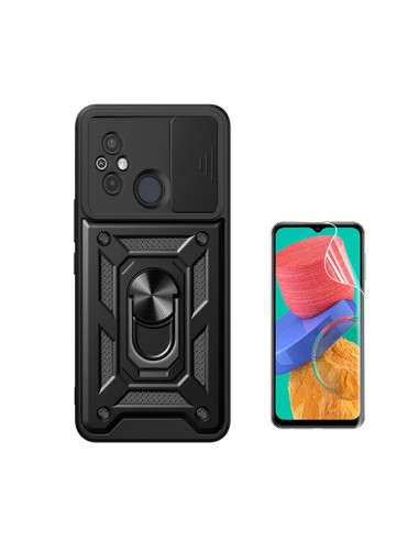 Kit Película Hydrogel Full Cover Frente + Capa Magnetic Military Defender Slide Window Anti-Impacto Phonecare para Xiaomi Redmi 