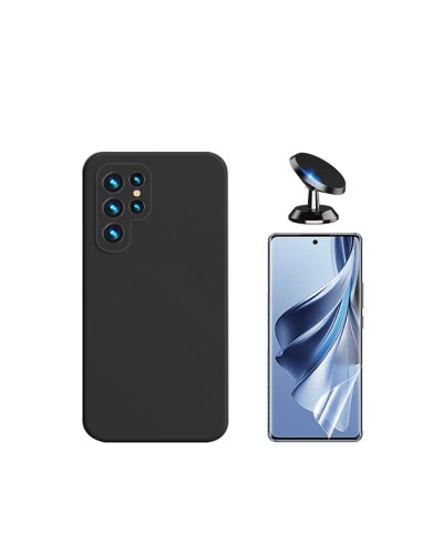 Kit Película Hydrogel Full Cover Frente + Capa Silicone Líquido + Suporte Magnético de Carro Phonecare para Samsung Galaxy S24 U