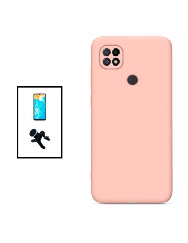 Kit Película Hydrogel Full Cover Frente + Capa Silicone Líquido + Suporte Magnético de Carro Reforçado para Xiaomi Poco C40 - Ro