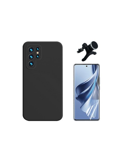 Kit Película Hydrogel Full Cover Frente + Capa Silicone Líquido + Suporte Magnético de Carro Reforçado Phonecare para Samsung Ga