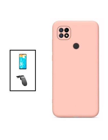 Kit Película Hydrogel Full Cover Frente + Capa Silicone Líquido + Suporte Magnético L Safe Driving Carro para Xiaomi Poco C40 - 