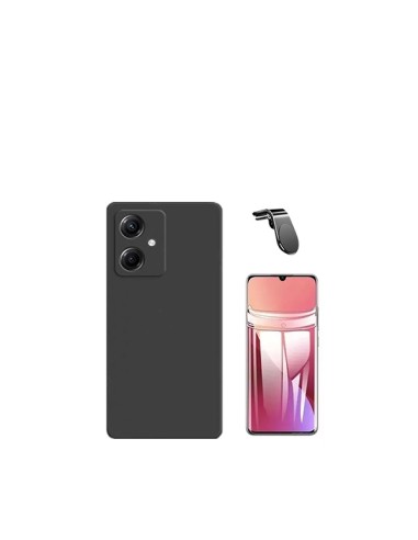 Kit Película Hydrogel Full Cover Frente + Capa Silicone Líquido + Suporte Magnético L Safe Driving Carro Phonecare para Xiaomi R