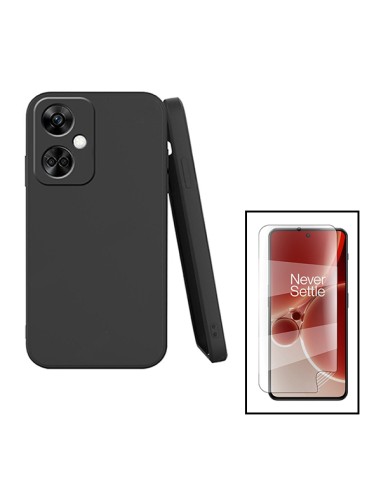 Kit Película Hydrogel Full Cover Frente + Capa Silicone Líquido para Oppo K11 - Preto