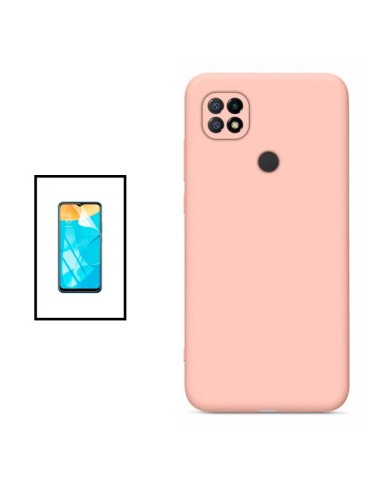 Kit Película Hydrogel Full Cover Frente + Capa Silicone Líquido para Xiaomi Redmi 10 Power - Rosa