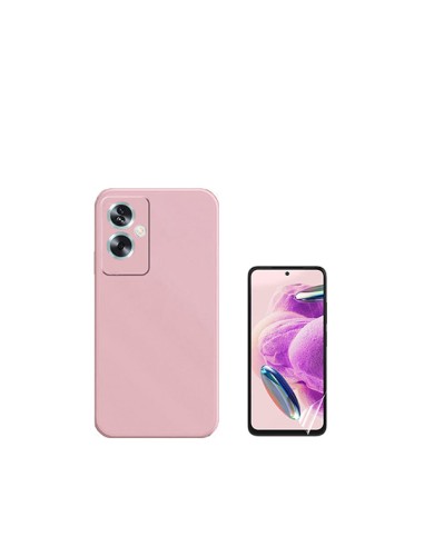 Kit Película Hydrogel Full Cover Frente + Capa Silicone Líquido Phonecare para Oppo A79 5G - Rosa