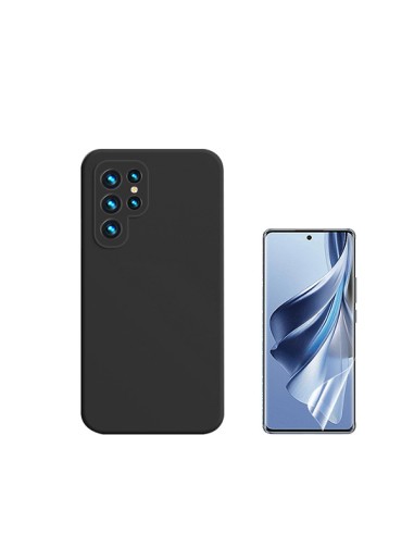 Kit Película Hydrogel Full Cover Frente + Capa Silicone Líquido Phonecare para Samsung Galaxy S24 Ultra 5G - Preto