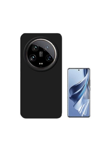 Kit Película Hydrogel Full Cover Frente + Capa Silicone Líquido Phonecare para Xiaomi 14 Ultra - Preto