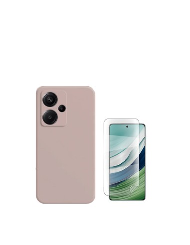 Kit Película Hydrogel Full Cover Frente + Capa Silicone Líquido Phonecare para Xiaomi Redmi Note 13 Pro+ Plus - Rosa