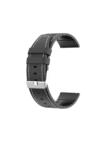 Bracelete Premium SiliconLeather para Garmin Forerunner 255 - Preto