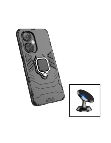 Kit Suporte Magnético + Capa Military para OnePlus Nord CE 3 Lite - Preto