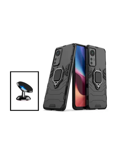 Kit Suporte Magnético + Capa Military para Xiaomi 12 Lite - Preto