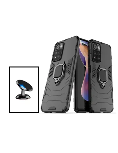 Kit Suporte Magnético + Capa Military para Xiaomi Poco X4 NFC - Preto