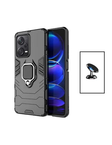 Kit Suporte Magnético + Capa Military para Xiaomi Redmi Note 12 - Preto