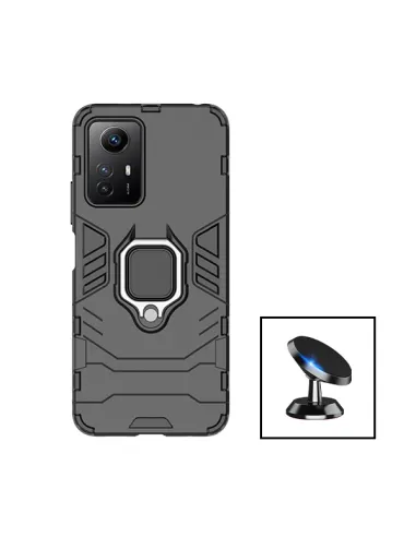 Kit Suporte Magnético + Capa Military para Xiaomi Redmi Note 12S - Preto