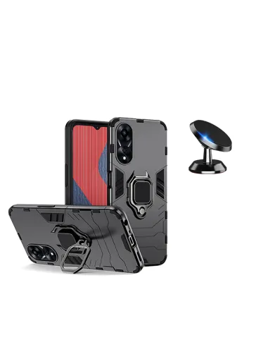 Kit Suporte Magnético + Capa Military  para Oppo A58 4G - Preto