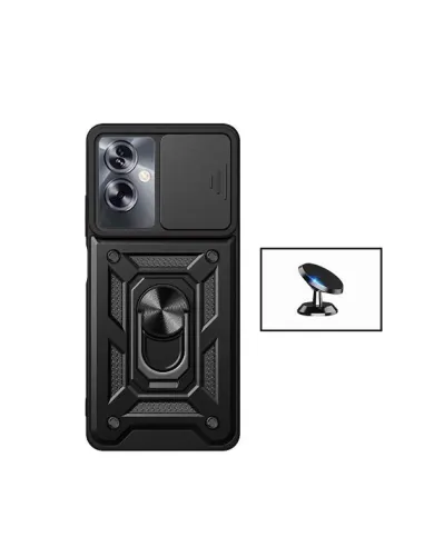 Kit Suporte Magnético + Capa Magnetic Slide Window  para Oppo A79 5G - Preto