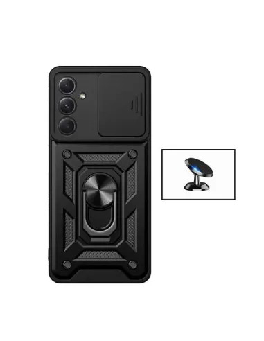 Kit Suporte Magnético + Capa Magnetic Slide Window  para Samsung Galaxy A35 5G - Preto