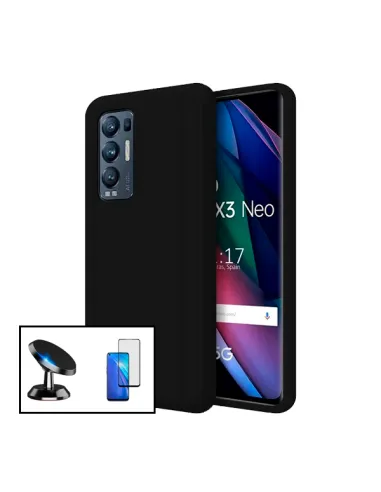 Kit Suporte Magnético + Capa Silicone Líquido para Oppo Reno5 Pro+ 5G