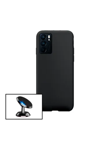 Kit Suporte Magnético + Capa Silicone Líquido para Oppo Reno6 5G