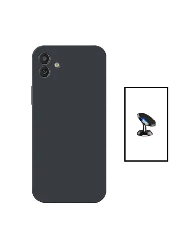 Kit Suporte Magnético + Capa Silicone Líquido para Samsung Galaxy A04 - Preto