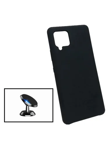 Kit Suporte Magnético + Capa Silicone Líquido para Samsung Galaxy A12