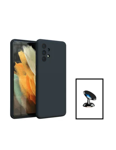 Kit Suporte Magnético + Capa Silicone Líquido para Samsung Galaxy A13 - Preto