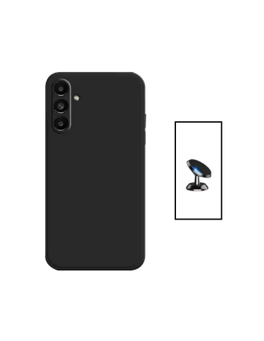 Kit Suporte Magnético + Capa Silicone Líquido para Samsung Galaxy A14 5G - Preto