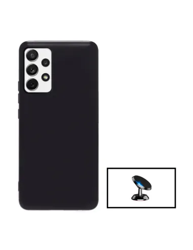 Kit Suporte Magnético + Capa Silicone Líquido para Samsung Galaxy A23 - Preto