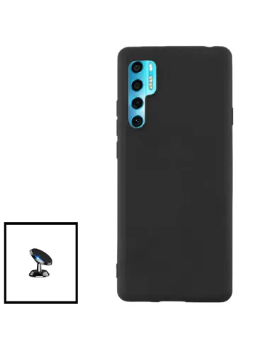 Kit Suporte Magnético + Capa Silicone Líquido para TCL 20 Pro 5G - Preto