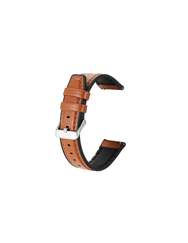 Bracelete Premium SiliconLeather para onePlus Nord Watch - Castanho / Preto