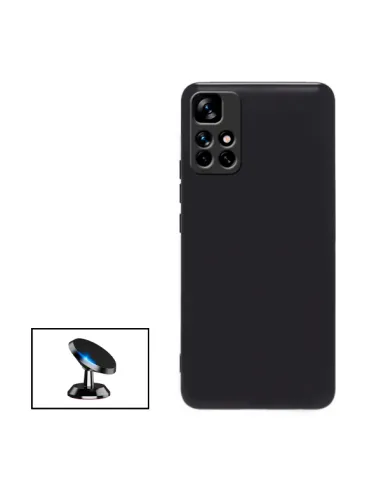 Kit Suporte Magnético + Capa Silicone Líquido para Xiaomi Poco M4 Pro 5G