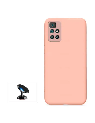 Kit Suporte Magnético + Capa Silicone Líquido para Xiaomi Redmi Note 11S 5G - Rosa