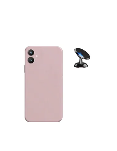 Kit Suporte Magnético + Capa Silicone Líquido  para Samsung Galaxy A05 - Rosa