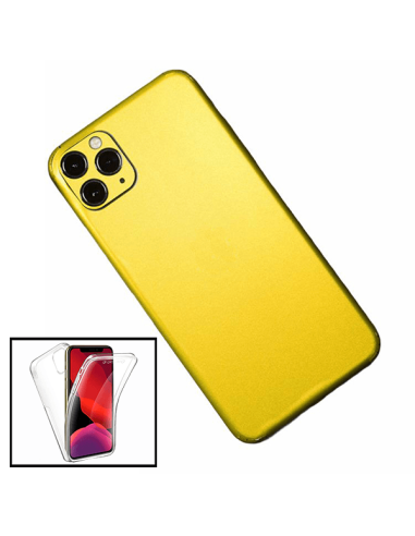Kit Película Traseira Full-Edged SurfaceStickers + Capa 3x1 360° Impact Protection para iPhone 11 - Ouro