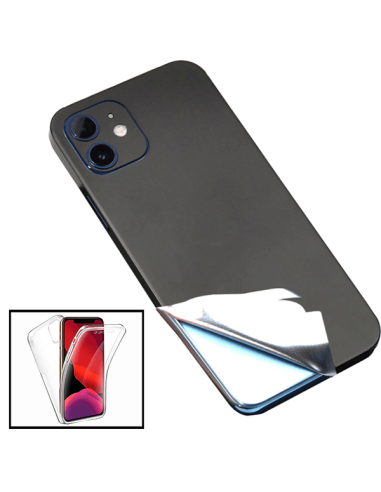 Kit Película Traseira Full-Edged SurfaceStickers + Capa 3x1 360° Impact Protection para iPhone 11 - Preto