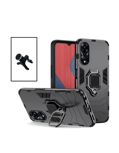 Kit Suporte Magnético Reforçado + Capa Military para Oppo A58 - Preto