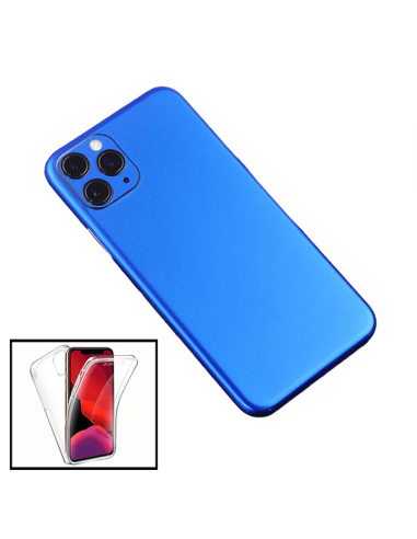 Kit Película Traseira Full-Edged SurfaceStickers + Capa 3x1 360° Impact Protection para iPhone SE 2020 - Azul