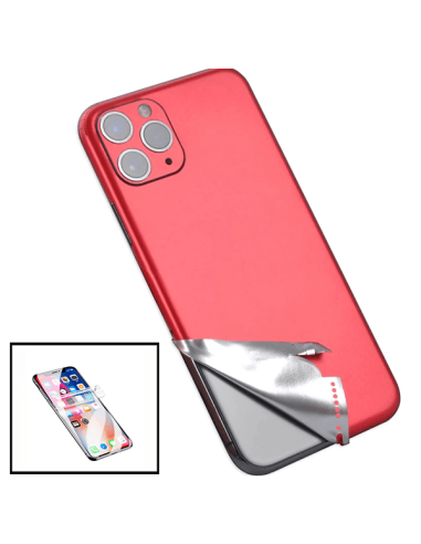Kit Película Traseira Full-Edged SurfaceStickers + Película Hydrogel Full Cover Frente para iPhone 11 Pro - Vermelho