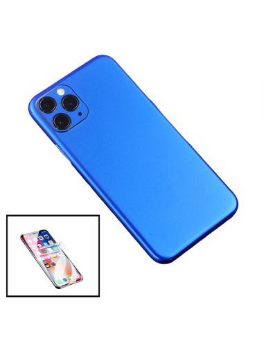 Kit Película Traseira Full-Edged SurfaceStickers + Película Hydrogel Full Cover Frente para iPhone SE 2020 - Azul