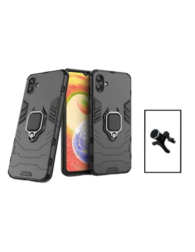 Kit Suporte Magnético Reforçado + Capa Military para Samsung Galaxy A04 - Preto