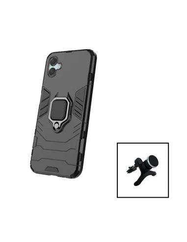 Kit Suporte Magnético Reforçado + Capa Military para Samsung Galaxy F04 - Preto