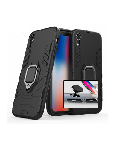 Kit Suporte Magnético de Carro + Capa 3X1 Military Defender para iPhone XR