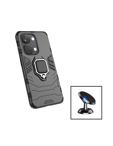 Kit Suporte Magnético de Carro + Capa 3X1 Military Defender para onePlus Ace 2V - Preto