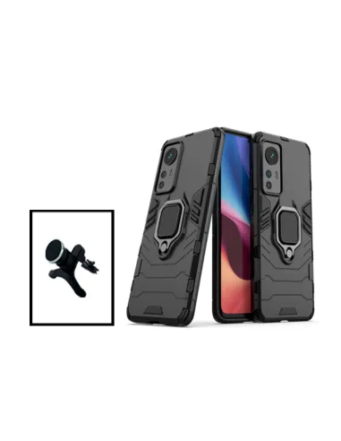 Kit Suporte Magnético Reforçado + Capa Military para Xiaomi 12 - Preto