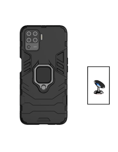 Kit Suporte Magnético de Carro + Capa 3X1 Military Defender para Oppo Reno5 Lite - Preto