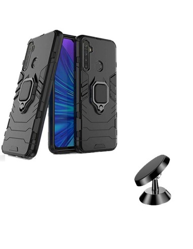 Kit Suporte Magnético de Carro + Capa 3X1 Military Defender para Realme 5 Pro